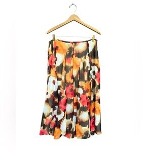 Jones New York Womens Colorful Fall Colors Midi Skirt Sz 8 Boho Hippie Festive